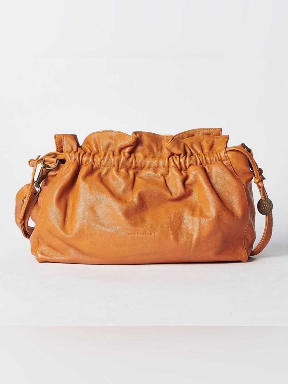 WANDERERS TRAVEL CO. MARLEY LEATHER HANDBAG BAG TAN